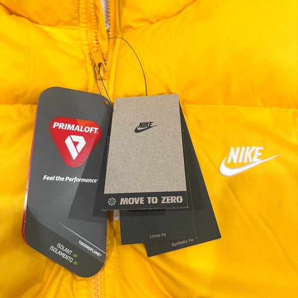 Nike Primaloft Yellow Puffer Synthetic Fill Sports Vest Men Size XL New Tag $150 - Picture 2 of 10